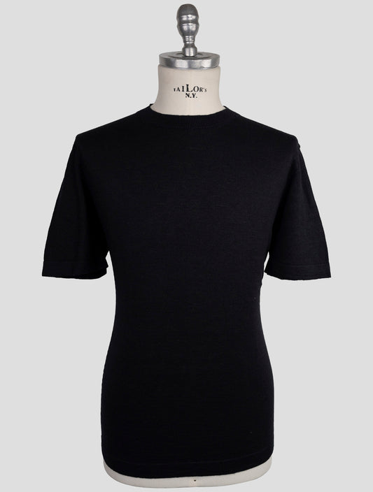 kiton Knt Dark Gray Linen Cotton T-Shirt