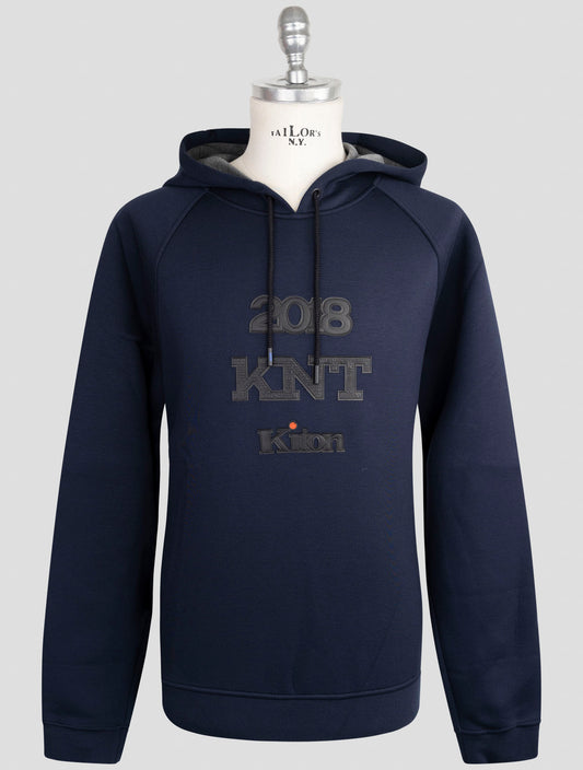 Kiton Knt Blue Viscose Ea Sweater Hoodie