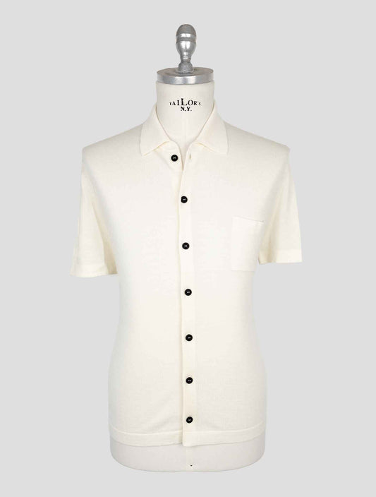 Kiton Knt White Virgin Wool Silk Shirt