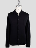 Kiton Knt Black Virgin Wool Silk Shirt