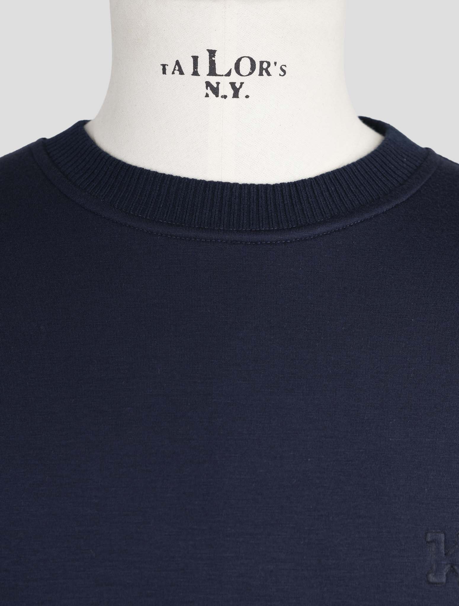 Kiton Knt Blue Cotton Sweater Crewneck