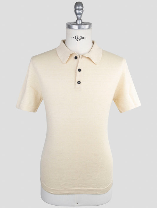Kiton Knt Beige Linen Cotton Polo