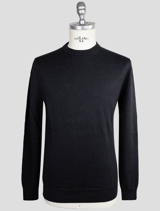 Kiton Knt Blue Linen Cotton Sweater Crewneck