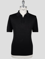 Kiton Knt Black Silk Polo Half Zip