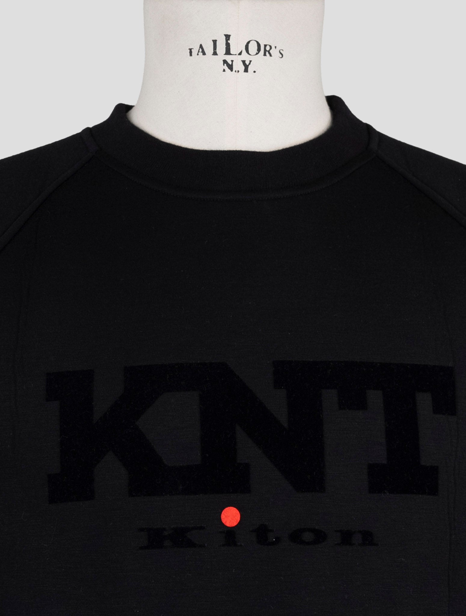 Kiton Knt Black Cotton Sweater Crewneck