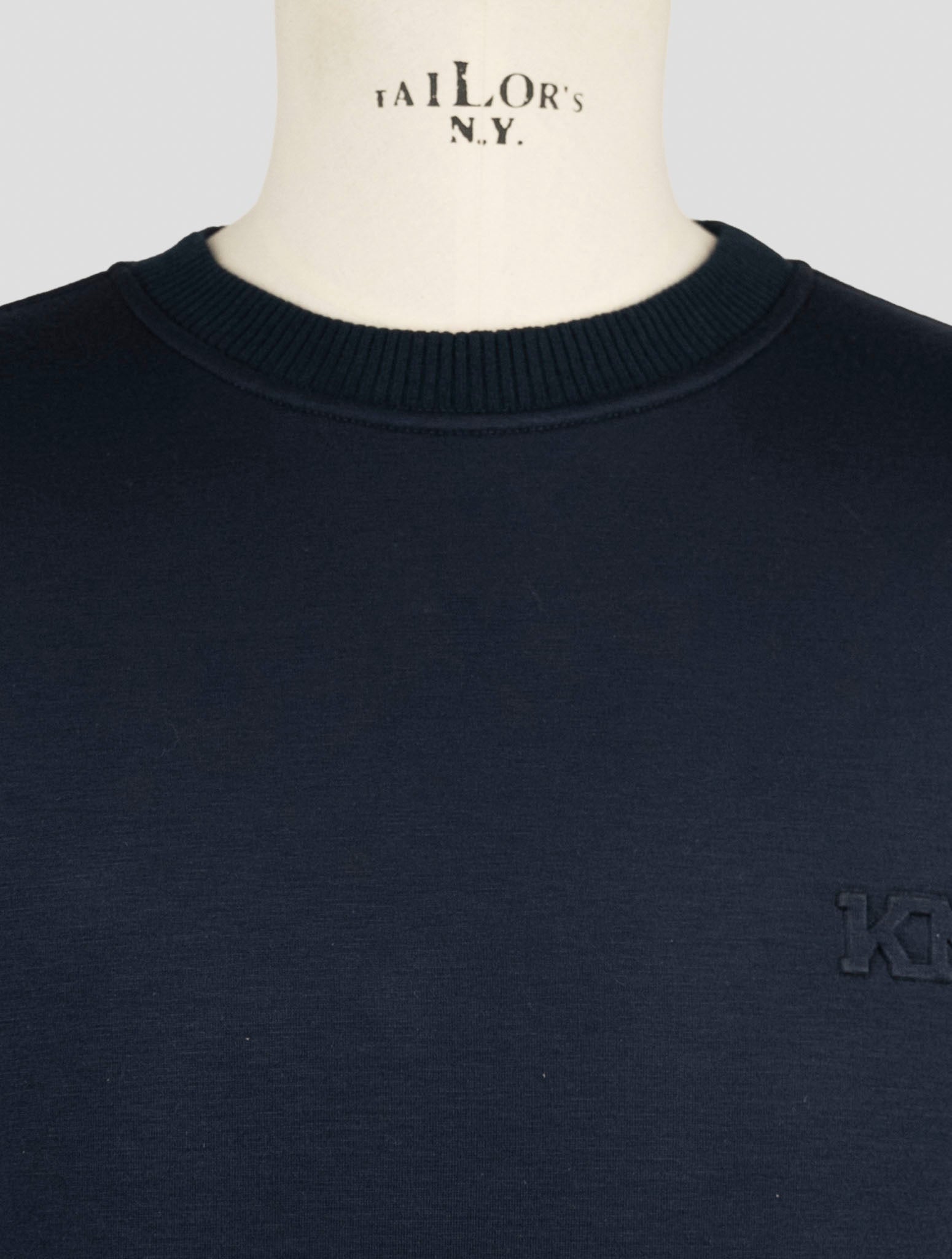 Kiton Knt Blue Cotton Sweater Crewneck