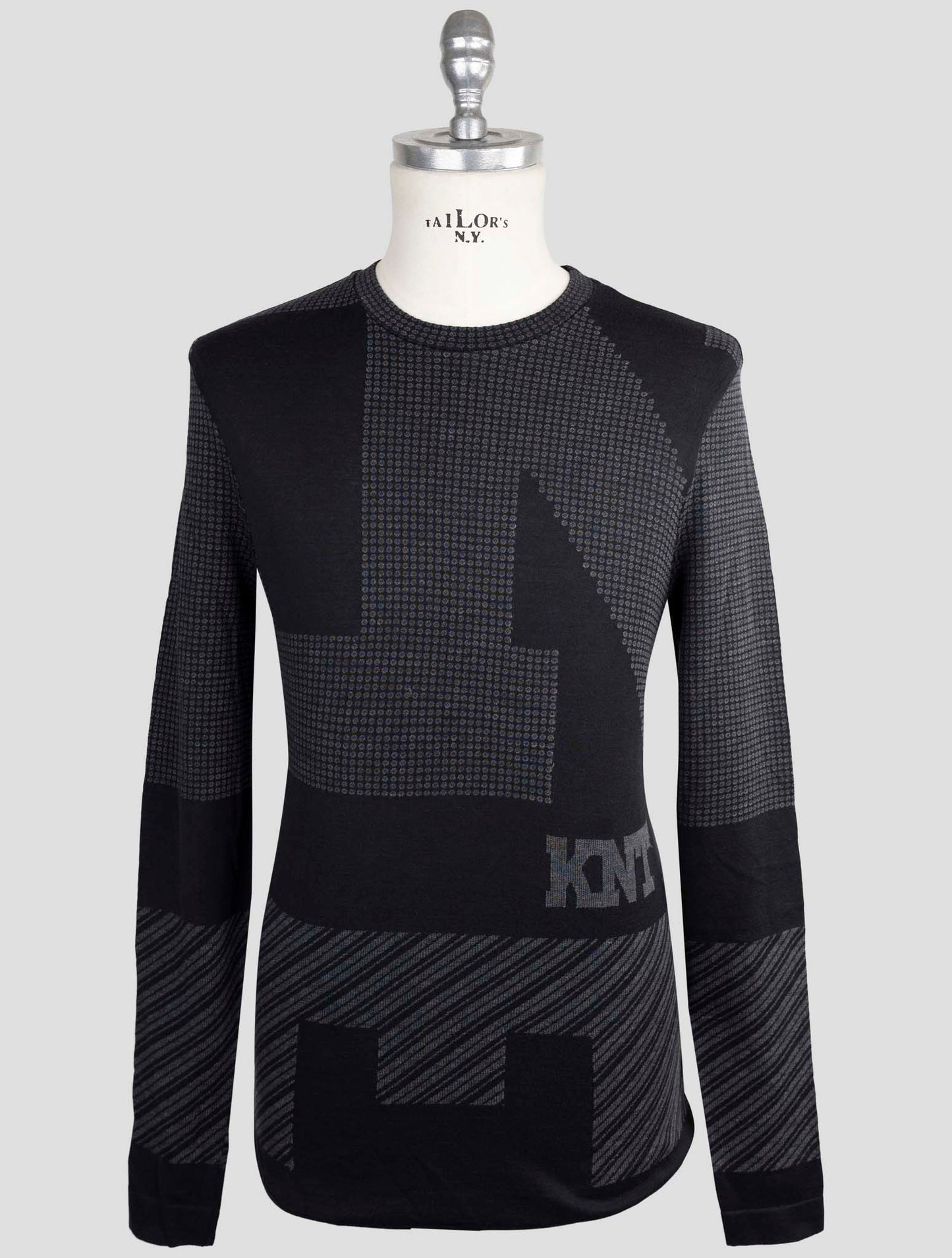 Kiton Knt Gray Cotton Sweater Crewneck