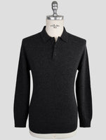 Kiton Knt Gray Virgin Wool Sweater Polo