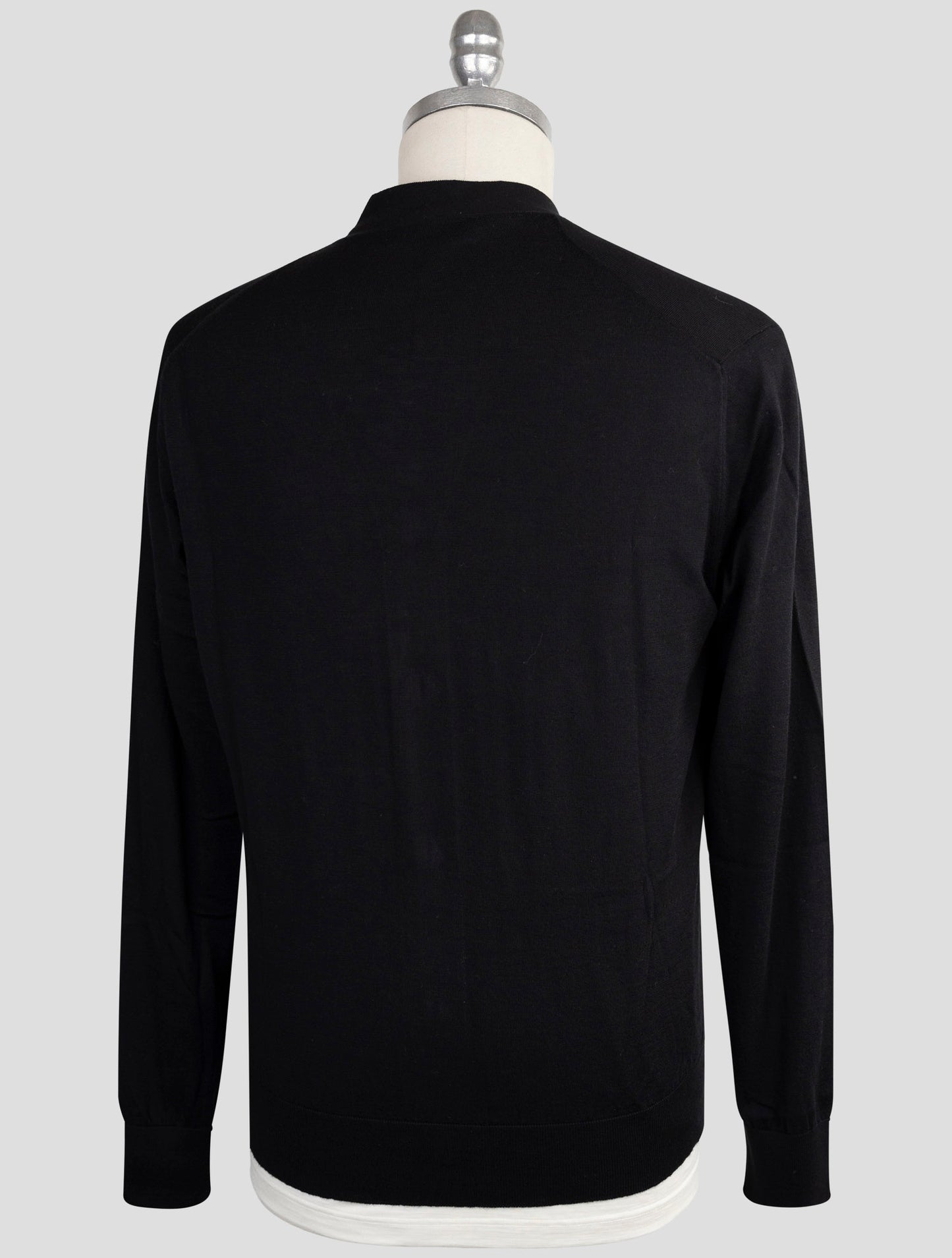 Kiton Knt Black Cotton Sweater Cardigan