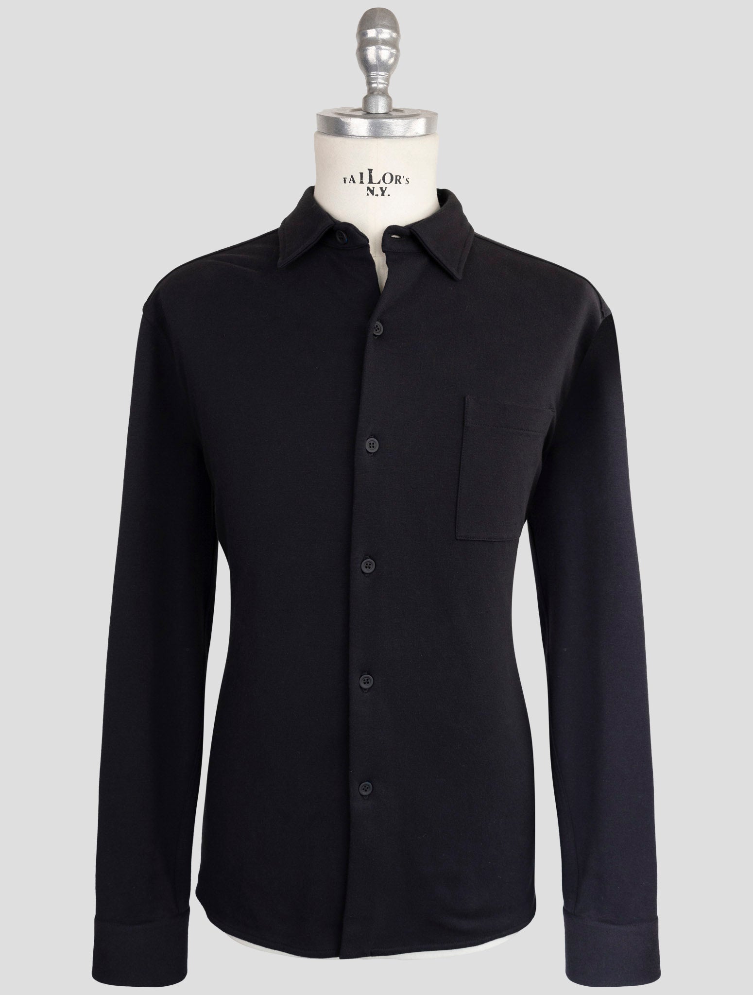 Kiton Knt Blue Cotton Ea Shirt