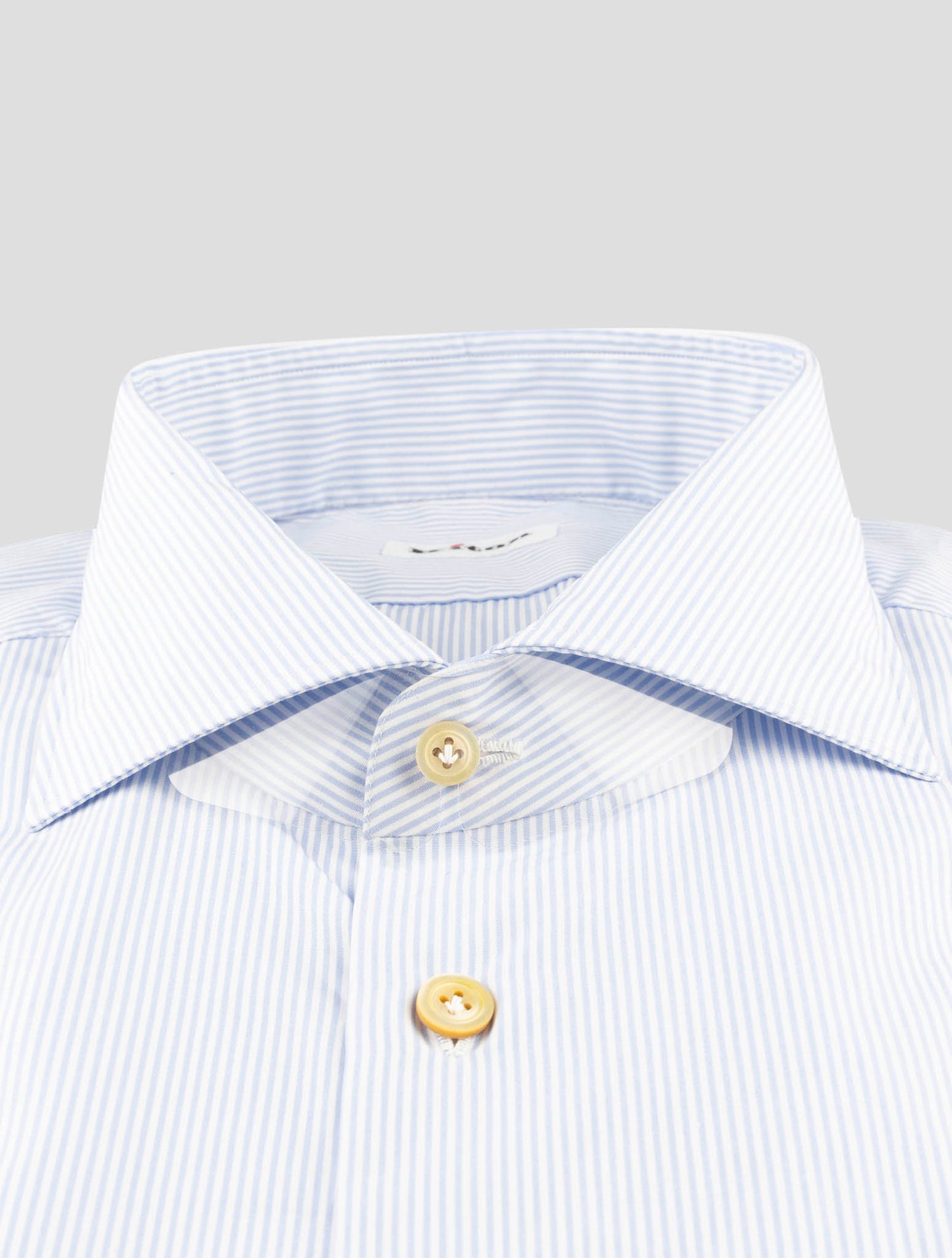Kiton Light Blue White Cotton Shirt