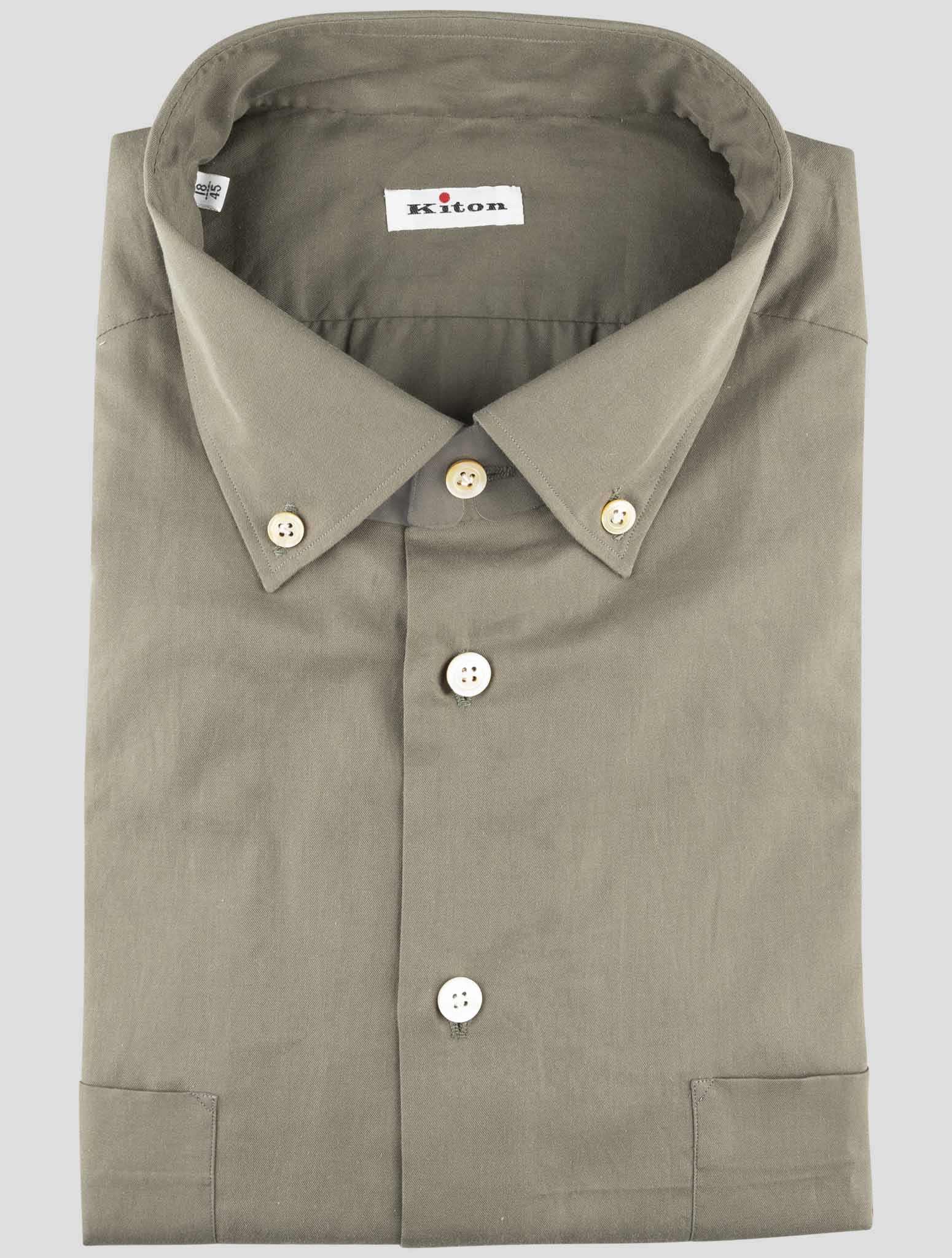 Kiton Green Cotton Shirt