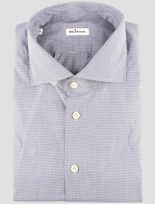 Kiton Blue Cotton Shirt