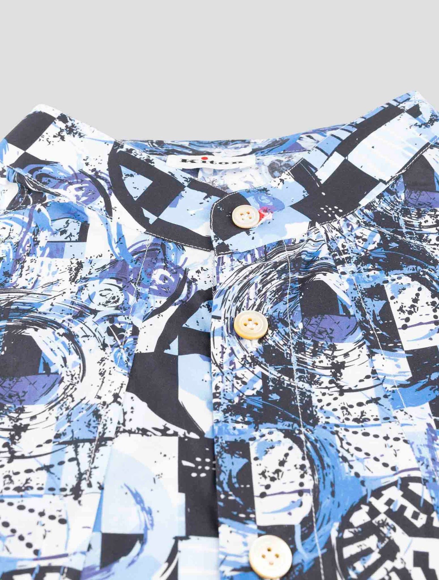 Kiton Blue Cotton Shirt