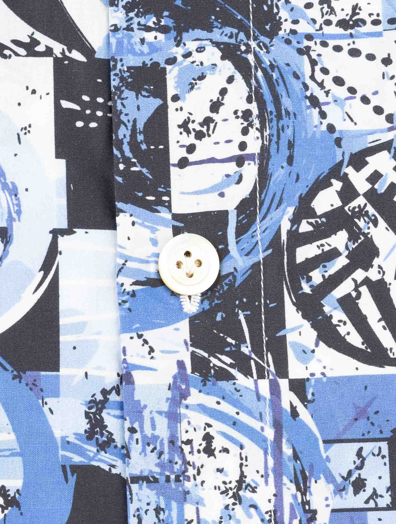 Kiton Blue Cotton Shirt