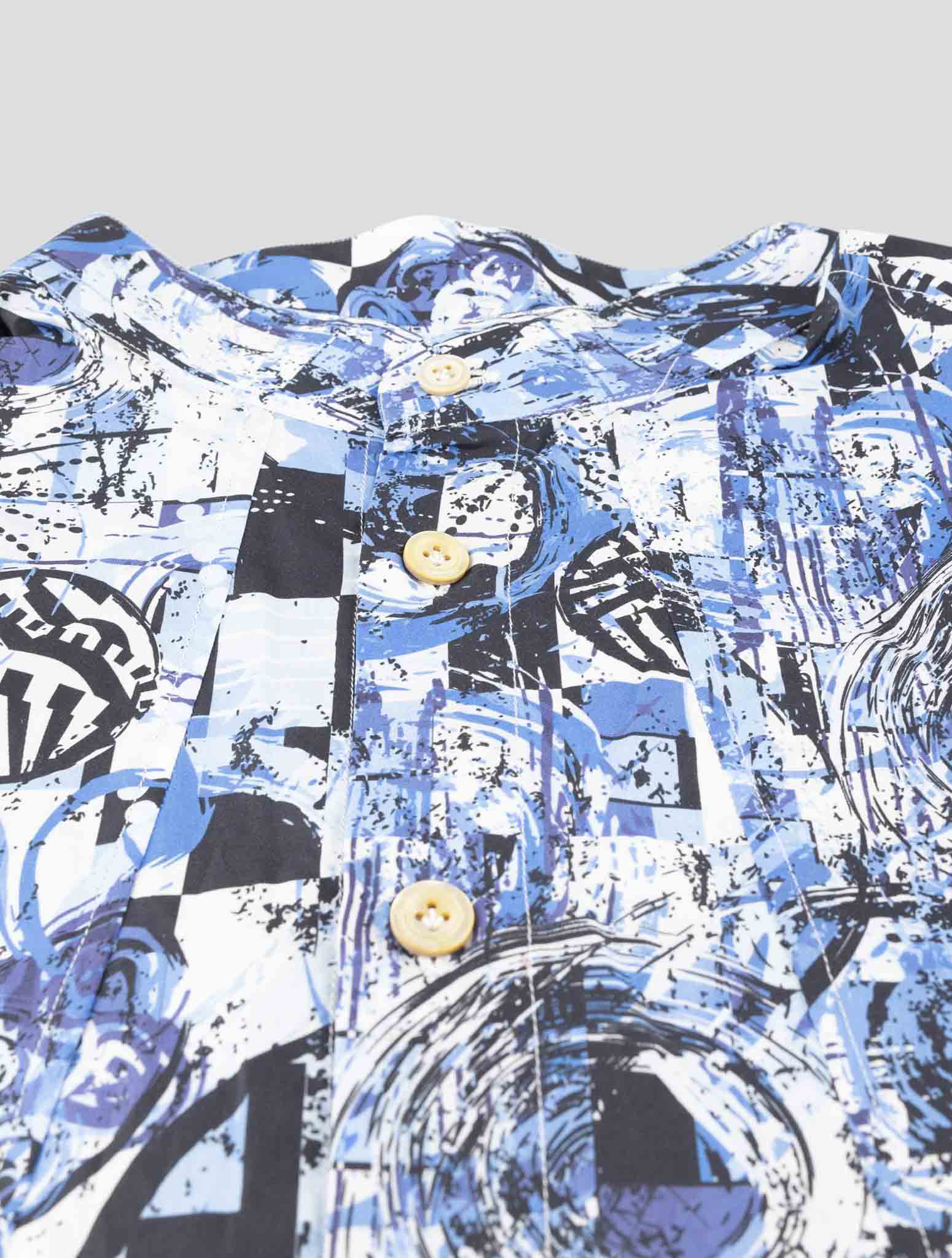 Kiton Blue Cotton Shirt