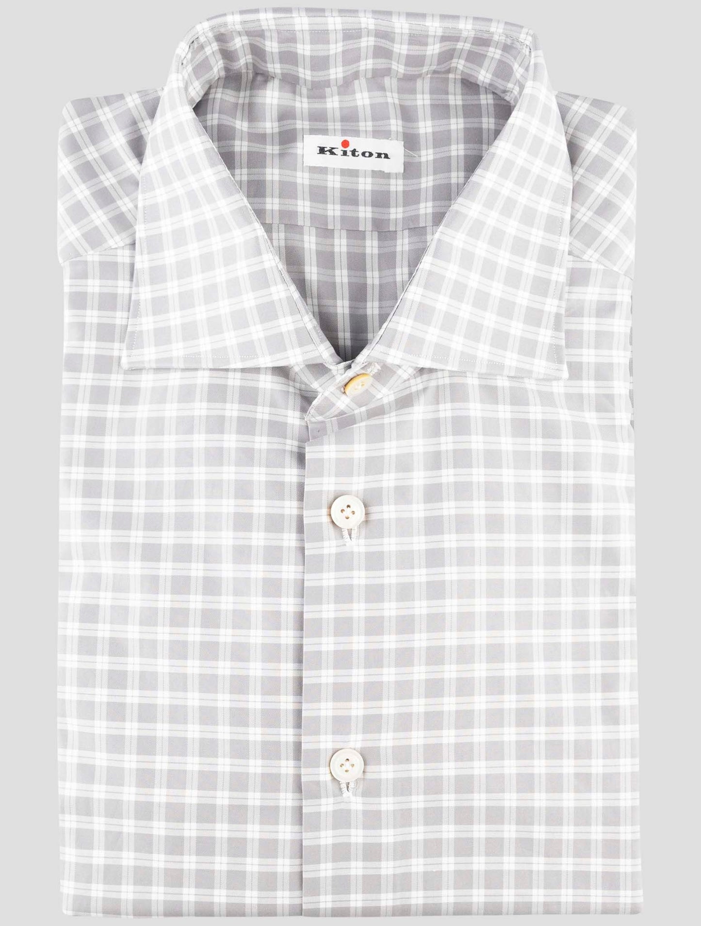 Kiton Gray Cotton Shirt