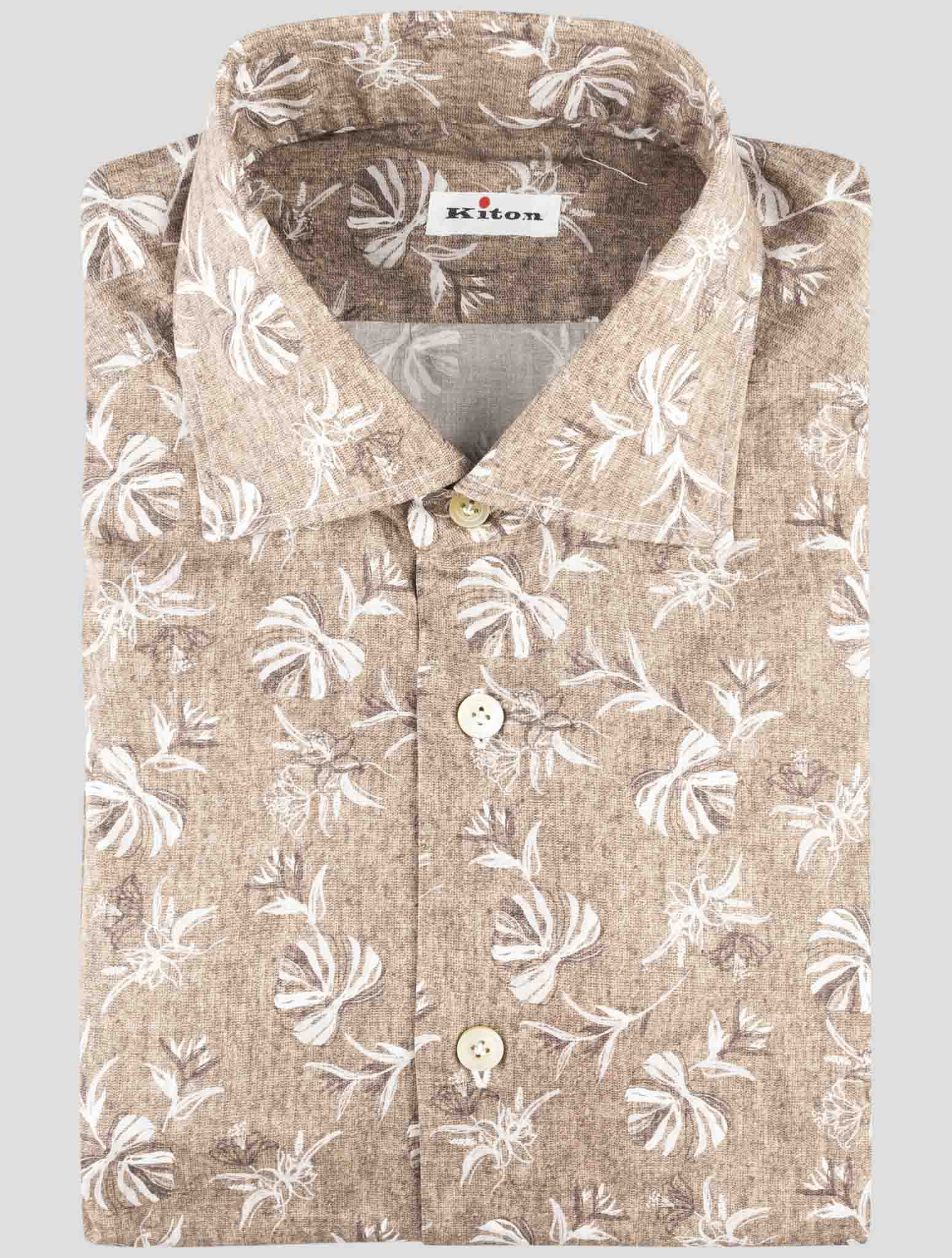 Kiton Brown Cotton Ea Shirt