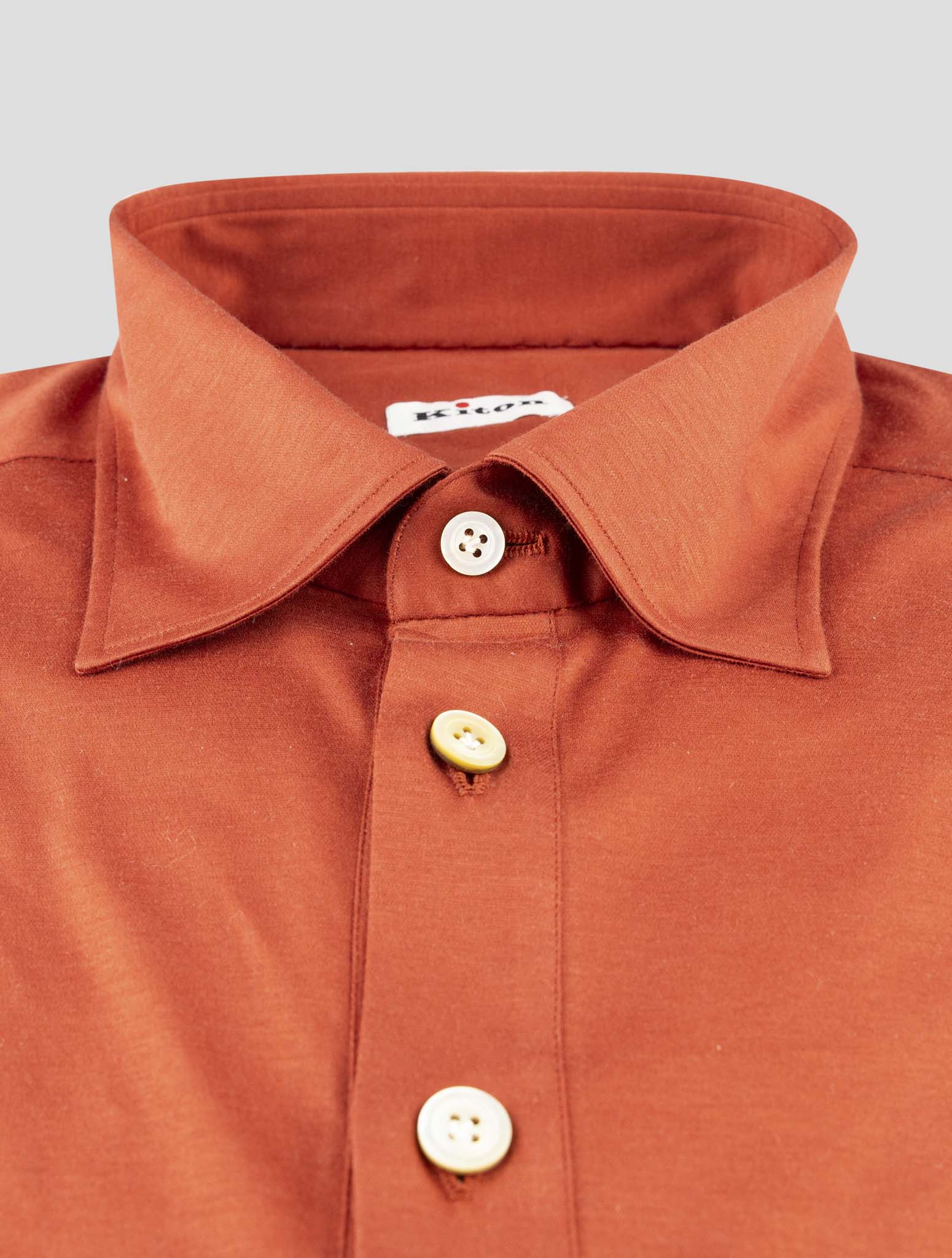 Kiton Burgundy Cotton Shirt