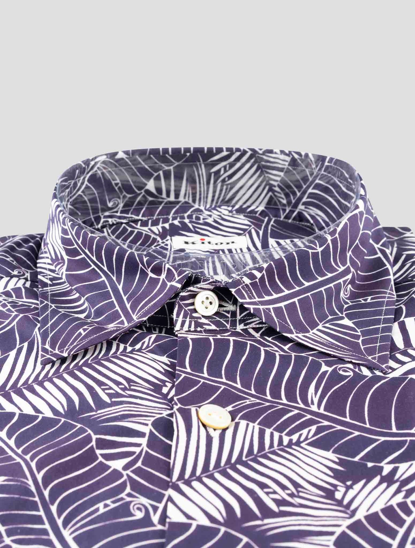 Kiton Blue White Cotton Shirt