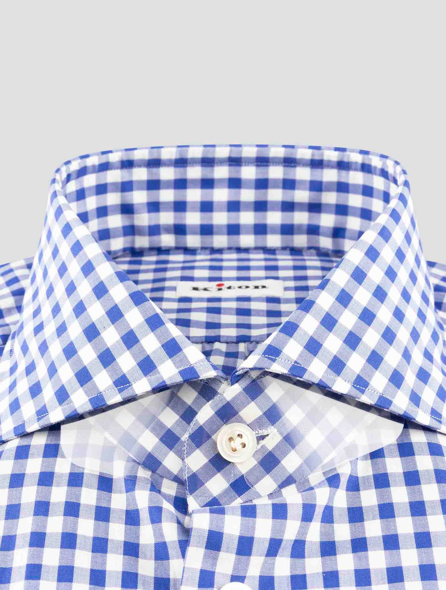 Kiton Blue White Cotton Shirt