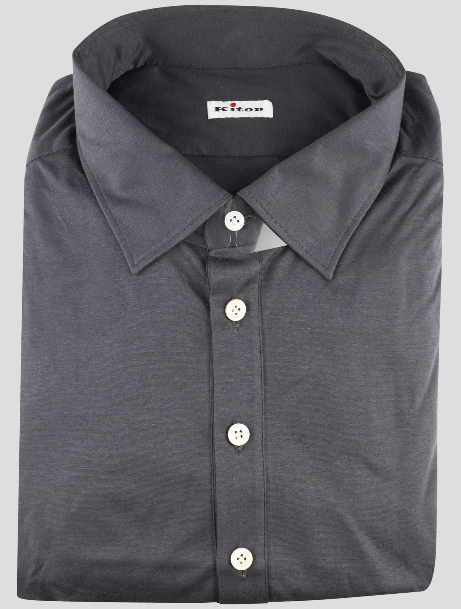 Kiton Gray Cotton Sweater Polo