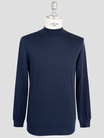 Kiton Blue Cashmere Silk Sweater Half Neck