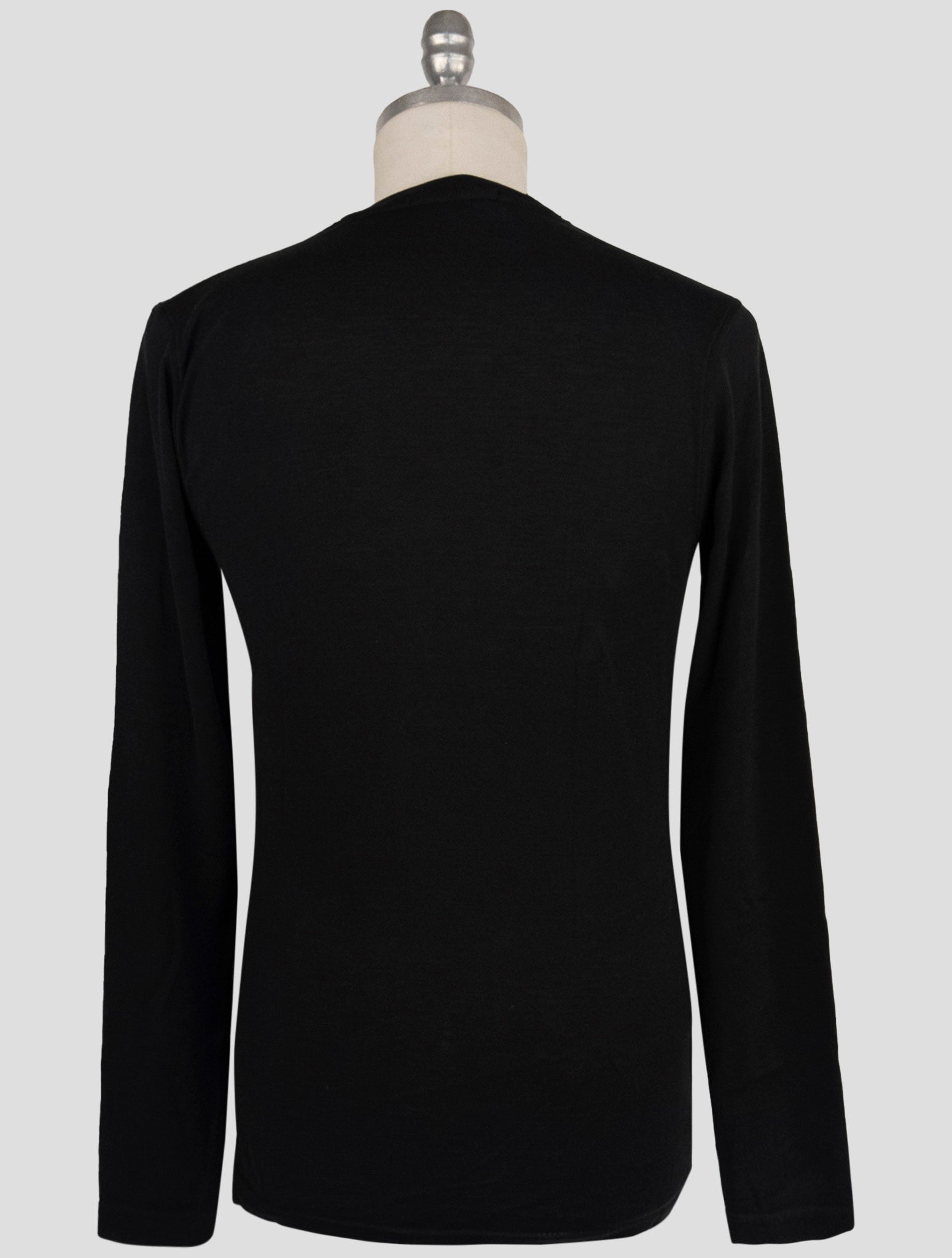Kiton Knt Black Cotton Sweater Crewneck