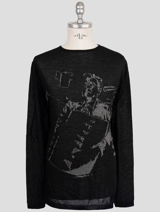 Kiton Knt Black Cashmere Silk Sweater Crewneck