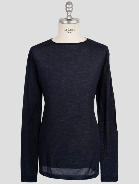 Kiton Knt Blue Cashmere Silk Sweater Crewneck