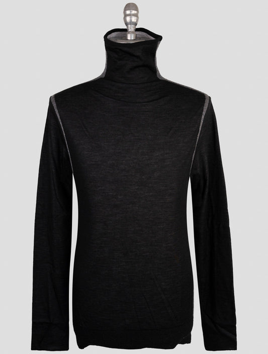 Kiton Knt Gray Cashmere Virgin Wool Sweater Turtleneck