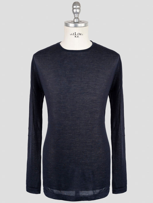 Kiton Knt Blue Cashmere Silk Sweater Crewneck