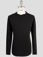 Kiton Knt Black Cotton Sweater Crewneck