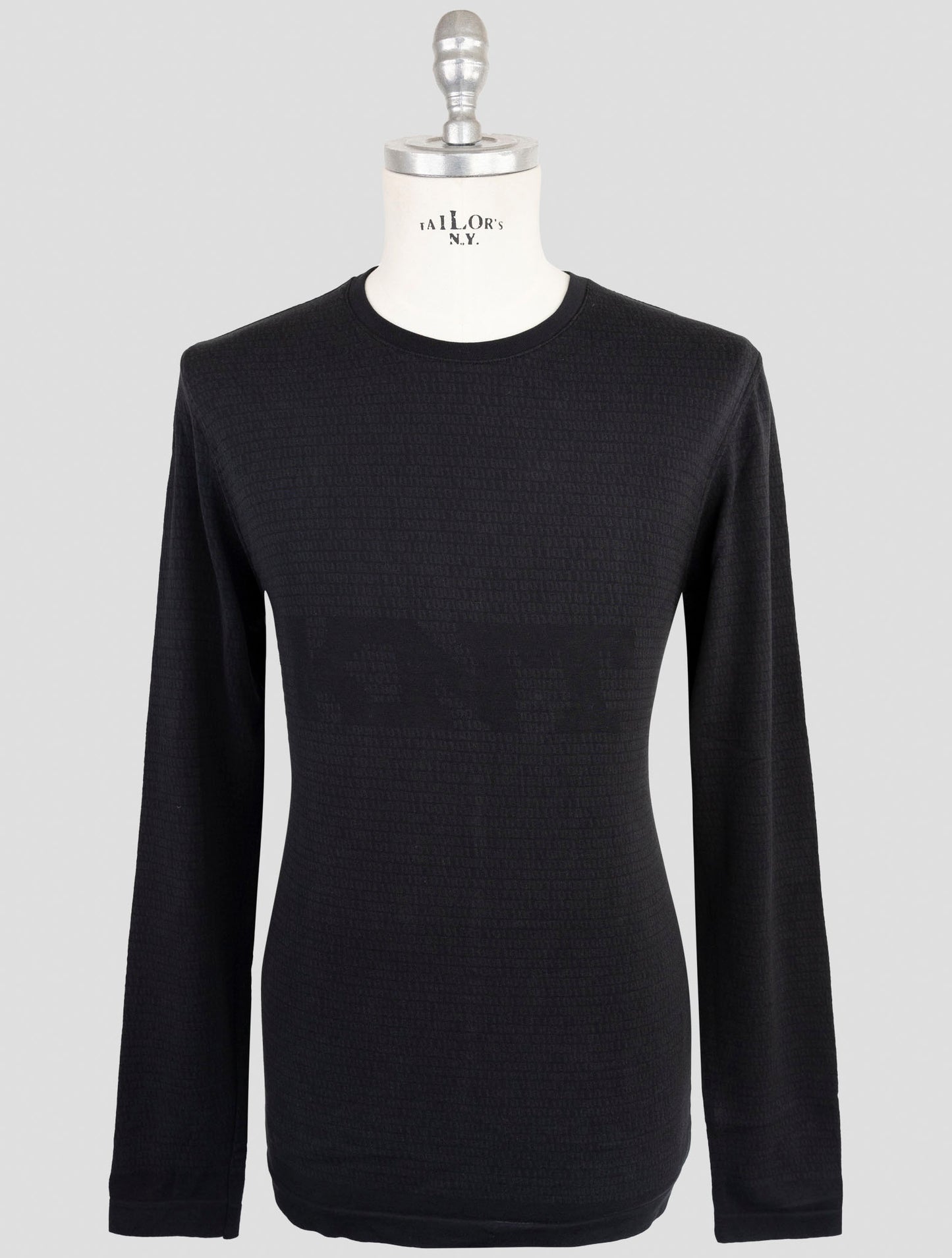 Kiton Knt Black Cotton Sweater Crewneck