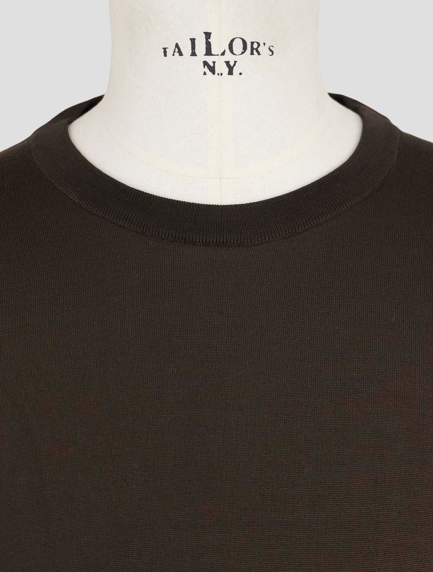 Kiton Brown Silk Sweater Crewneck