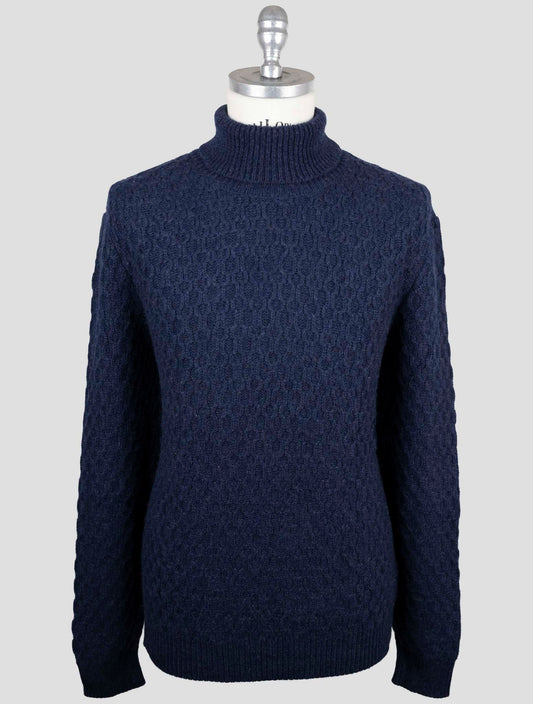 Kiton Blue Cashmere Sweater Turtleneck