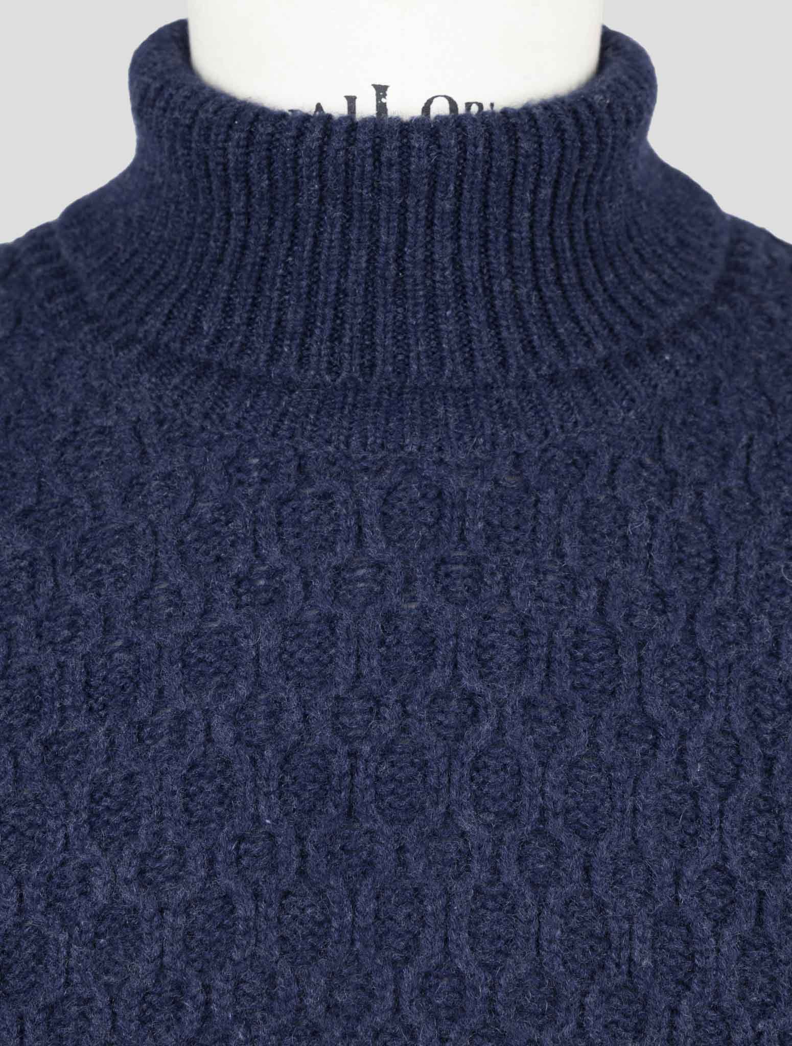 Kiton Blue Cashmere Sweater Turtleneck