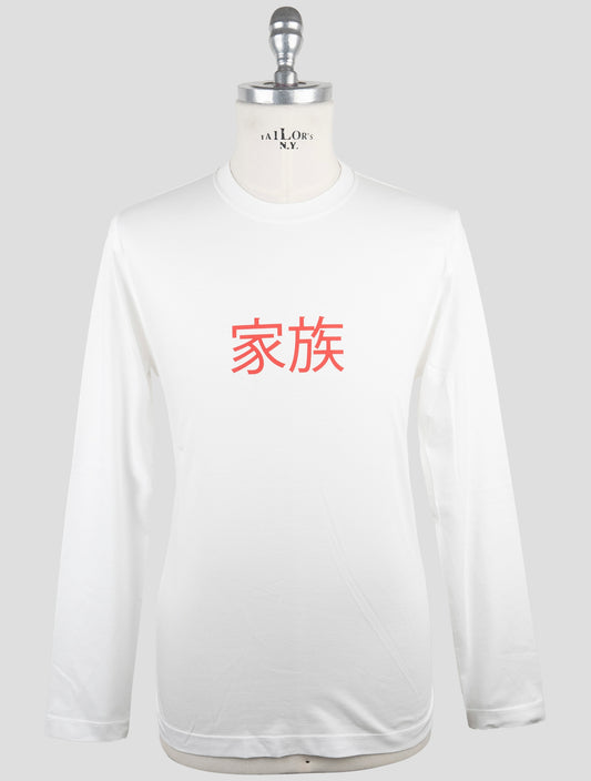 Kiton White Cotton T-Shirt Long Sleeve