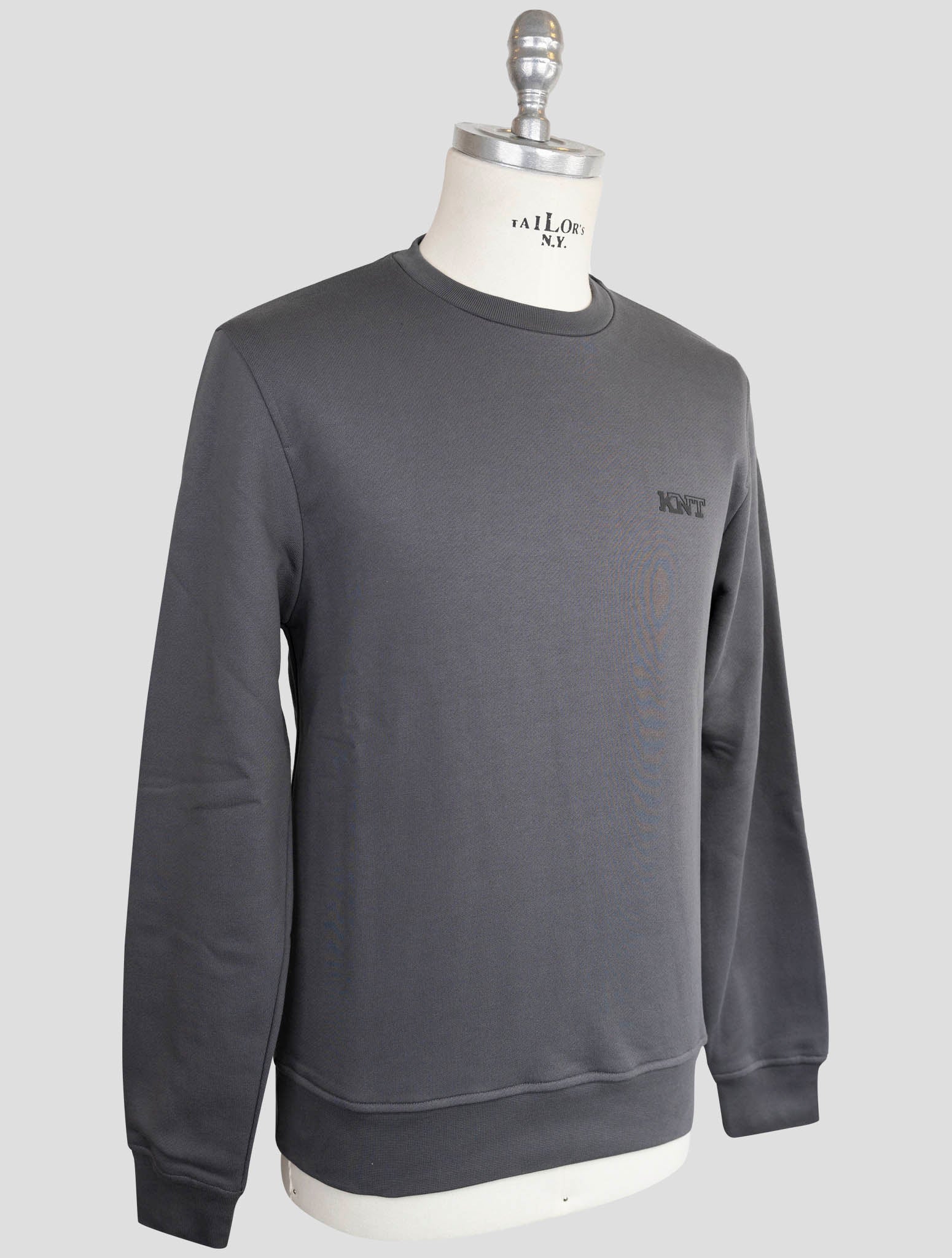 Kiton Knt Gray Cotton Sweater Crewneck