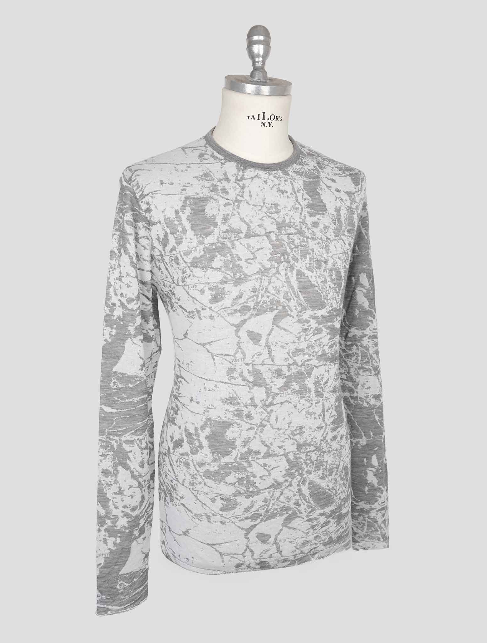 Kiton Knt Gray Cashmere Cotton Sweater Crewneck