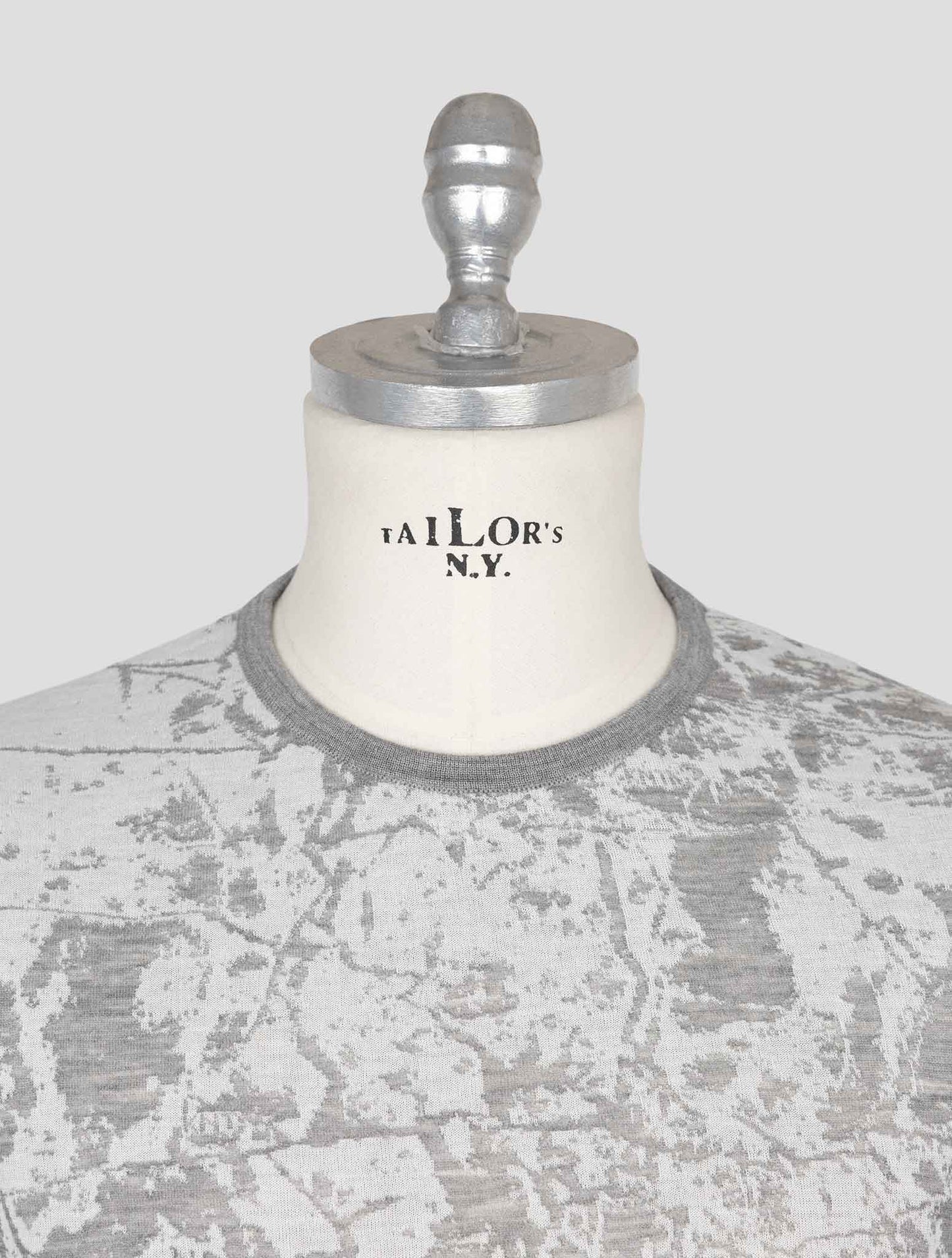 Kiton Knt Gray Cashmere Cotton Sweater Crewneck