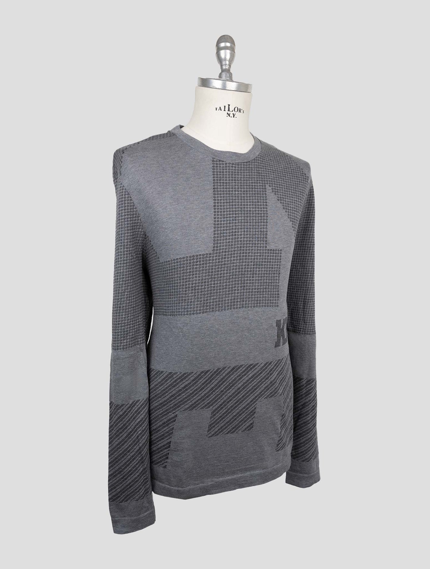 Kiton Knt Gray Cotton Sweater Crewneck