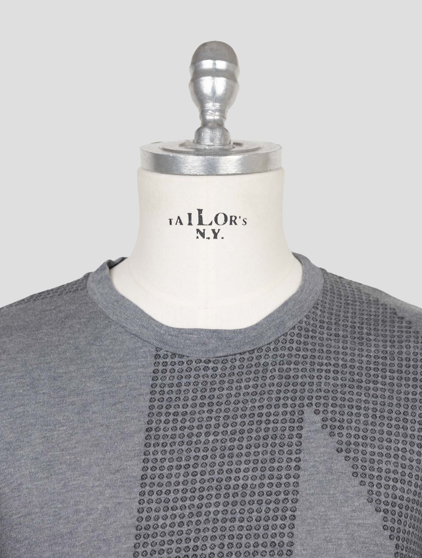 Kiton Knt Gray Cotton Sweater Crewneck
