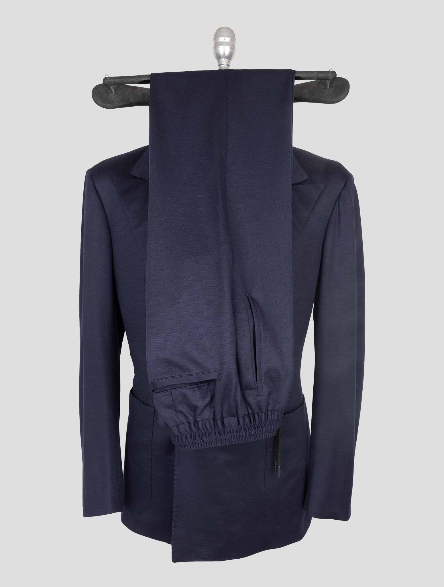 Kiton Knt Blue Wool Double Breasted Suit