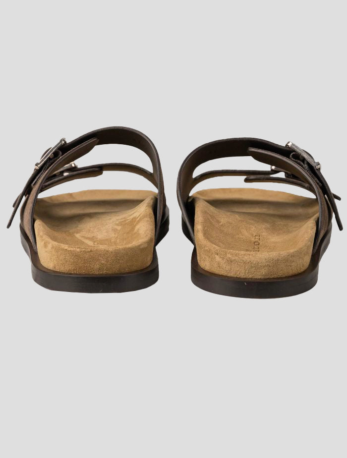 Kiton Brown Leather Suede  Sandals