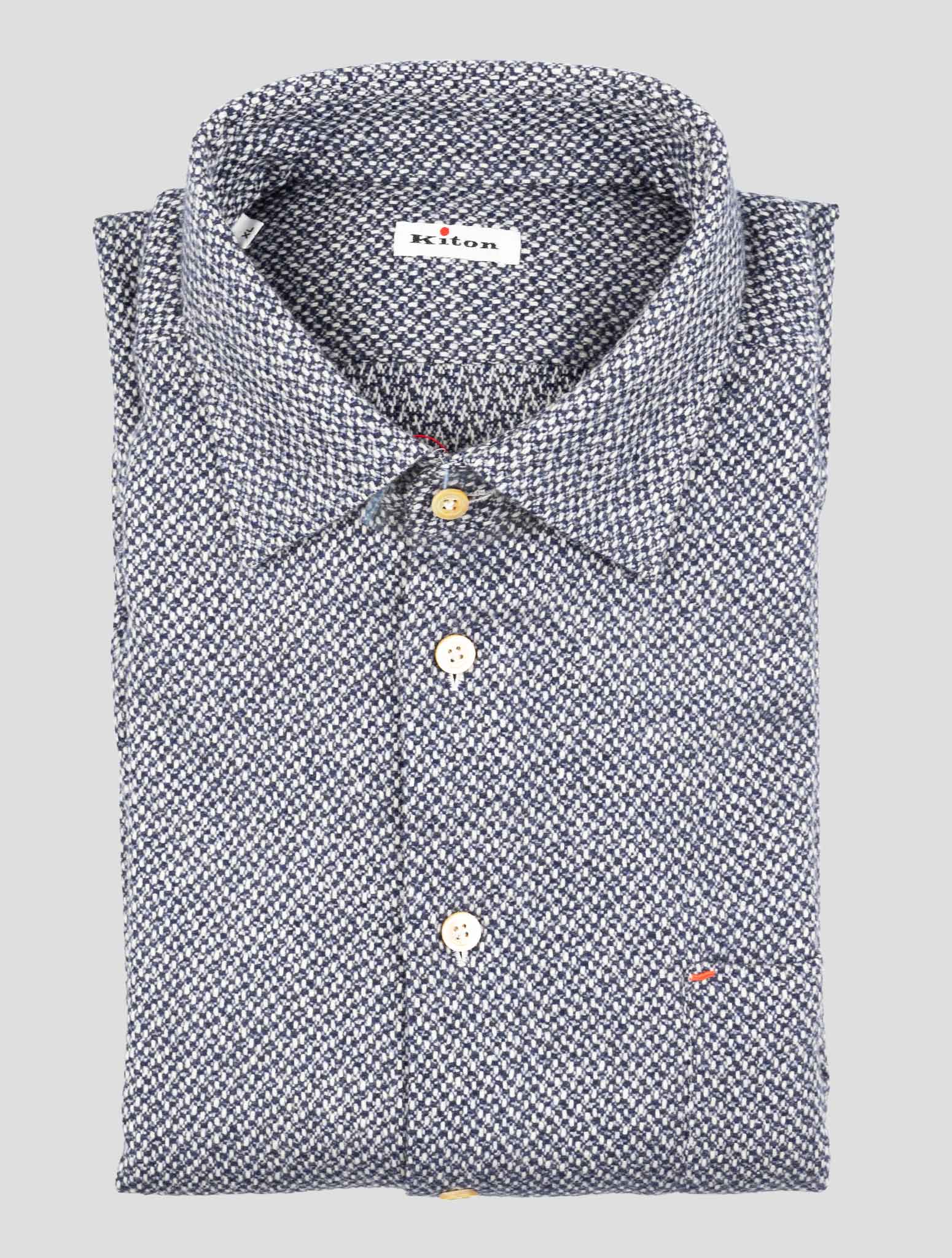 Kiton Blue Cashmere Shirt