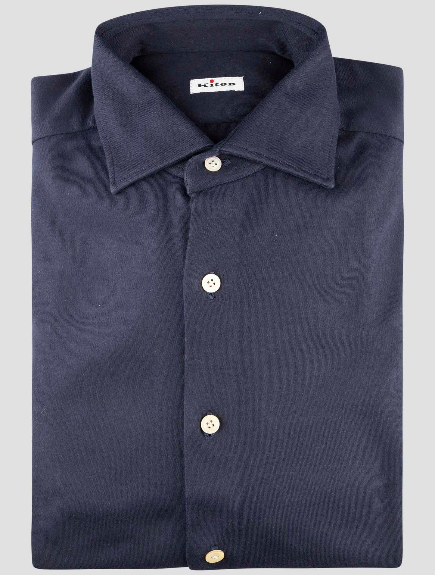 Kiton Blue Cotton Shirt