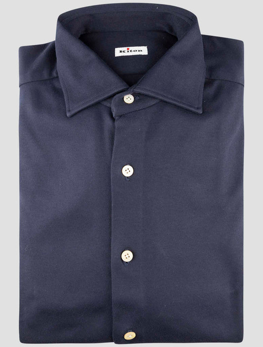 Kiton Blue Cotton Shirt