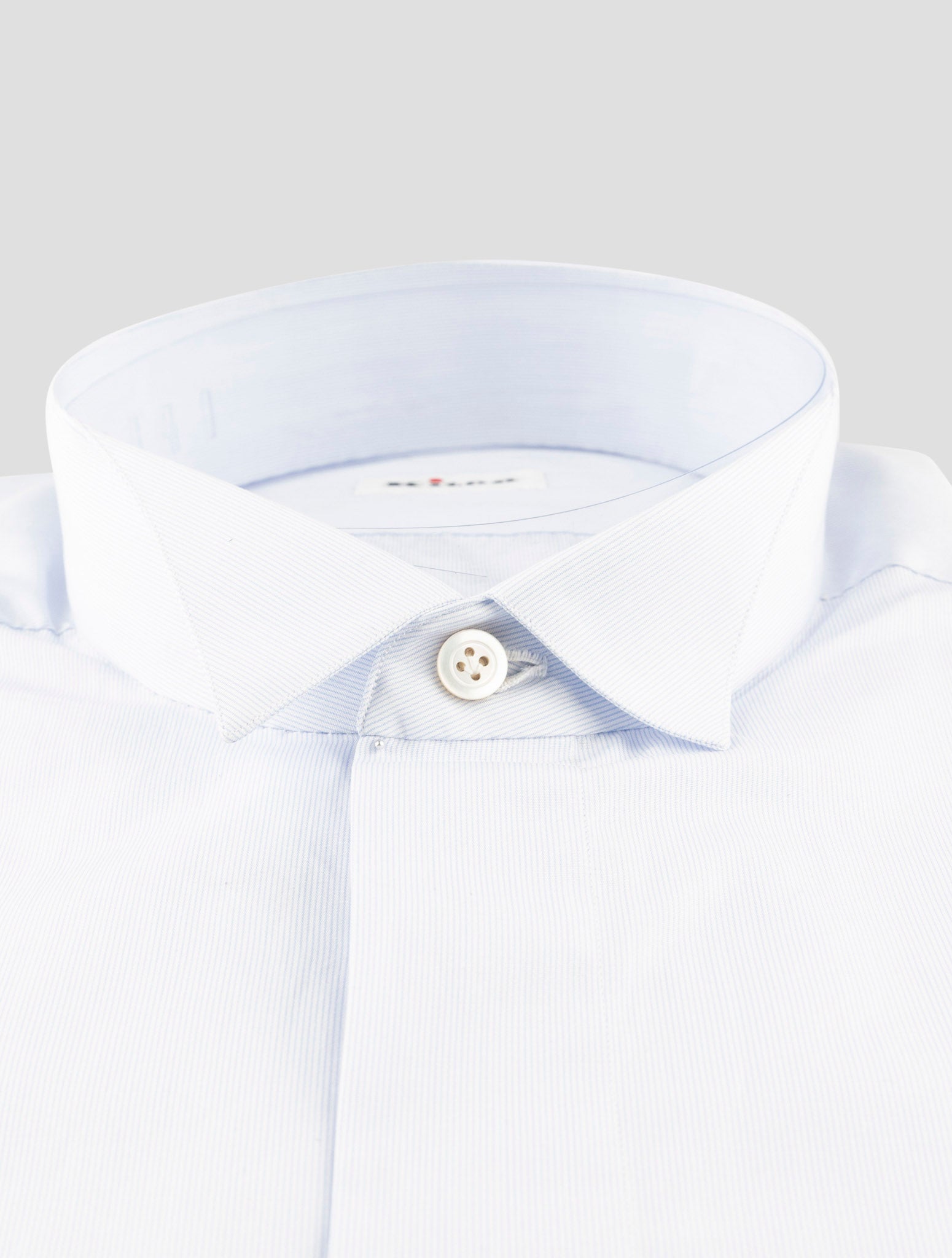 Kiton Light Blue White Cotton Shirt