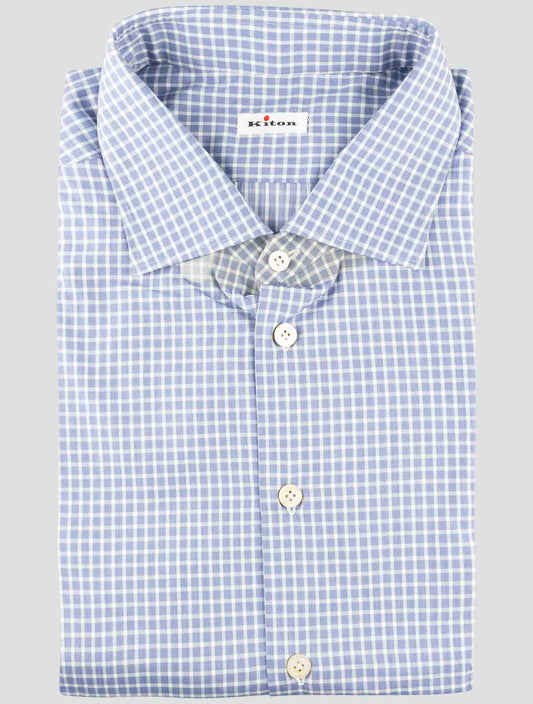 Kiton Blue Cotton Shirt
